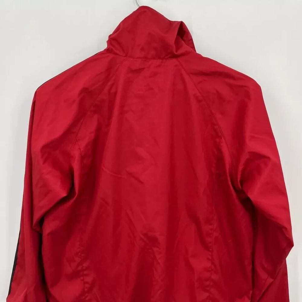 Nike‎ Windbreaker Jacket Women's M Red Full Zip Vtg Y2K Mock Neck Lined Retro - Picture 7 of 10